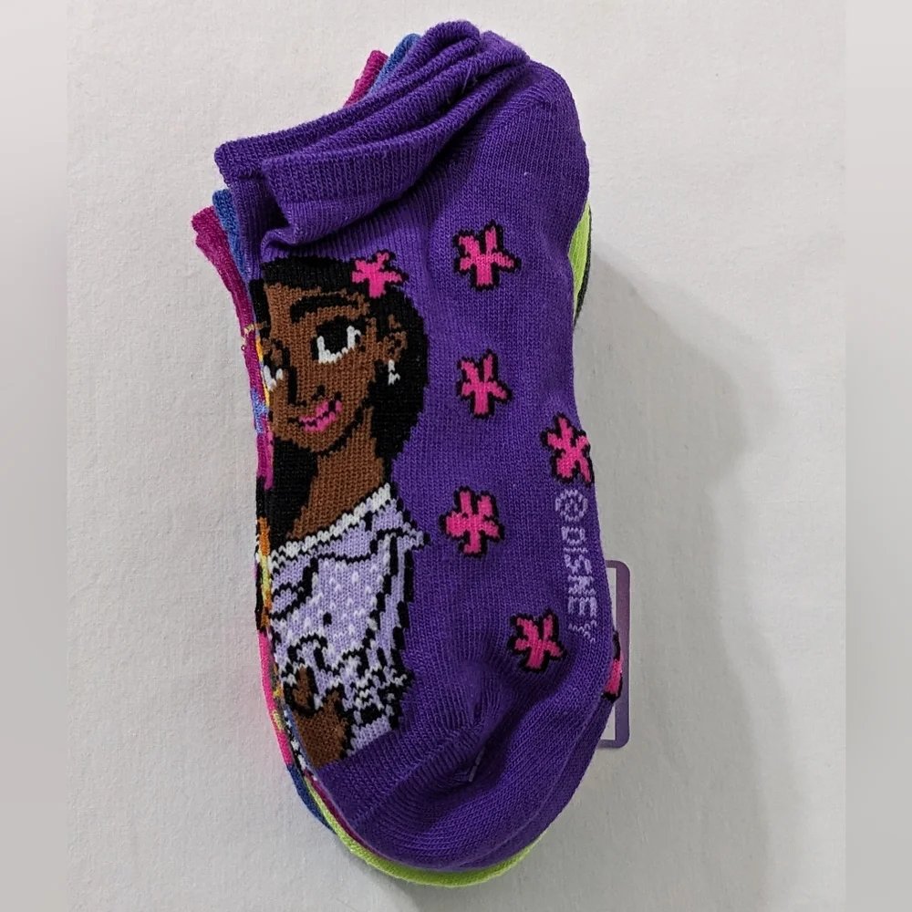 Disney Encanto Girls No Show Socks, 6 Pack, Shoe Size: M=10.5-4, New With Tag